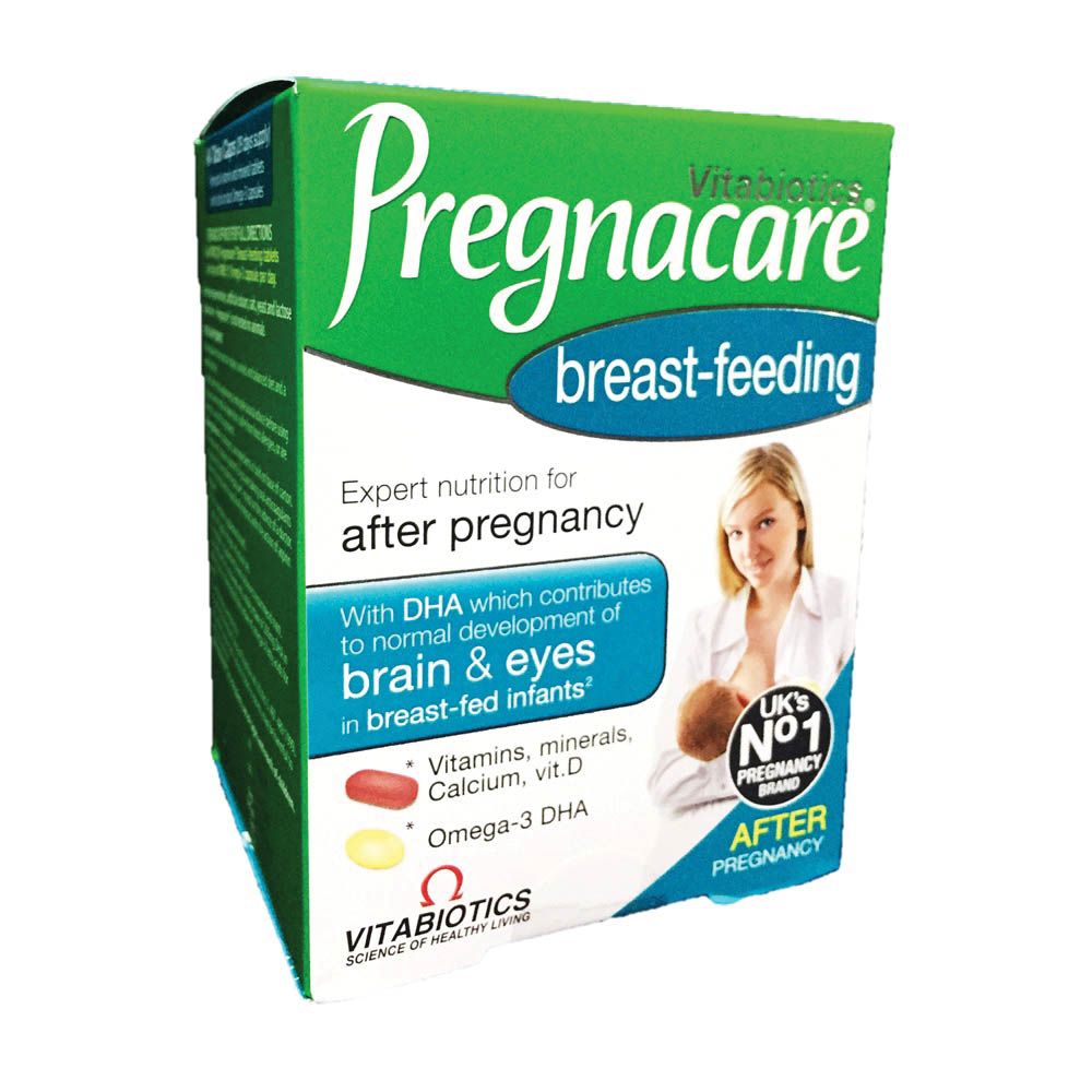 Vitabiotics Pregnacare Breast-Feeding All-In-One Supplement For Postnatal Wellbeing, Dual Pack of Tablets 42's + Capsules 42's